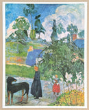 Paul Gauguin exhibition poster - Landscape in Brittany - woman with dog - museum artist - art print