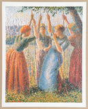 Camille Pissarro exhibition poster - Women planting pea sticks - impressionism - museum artist - art print
