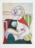 Pablo Picasso exhibition poster - Woman reading - young lady  - museum artist - art print