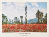 Claude Monet exhibition poster - Field with Poppies - flowers - impressionist - romantic - museum artist - art print