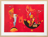 Kandinsky exhibition poster - Mit und Gegen - red - museum artist - art print - 1999