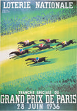 International Horse Race exhibition poster - Loterie Nationale - Grand Prix - Paris - art print - reproduction