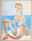 Pablo Picasso exhibition poster - Bagnate seduta in riva al mare - museum artist - art print - cubism