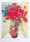 Vincent van Gogh exhibition poster - vase with red flowers - museum artist - art print