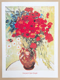 Vincent van Gogh exhibition poster - vase with red flowers - museum artist - art print