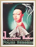 Josephine Baker exhibition poster - Folies Bergere - cabaret - revue - woman dancing - Paris - France - art print - reproduction