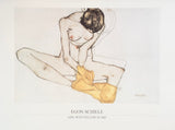 Egon Schiele exhibition poster - Girl with yellow scarf - museum artist - art print