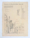 Construction of the Statue of Liberty exhibition poster - New York - architecture - landmark - art print - architect