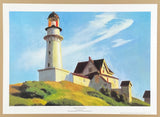 Edward Hopper exhibition poster - Lighthouse at two lights - museum artist - art print - offset lithograph - 1988