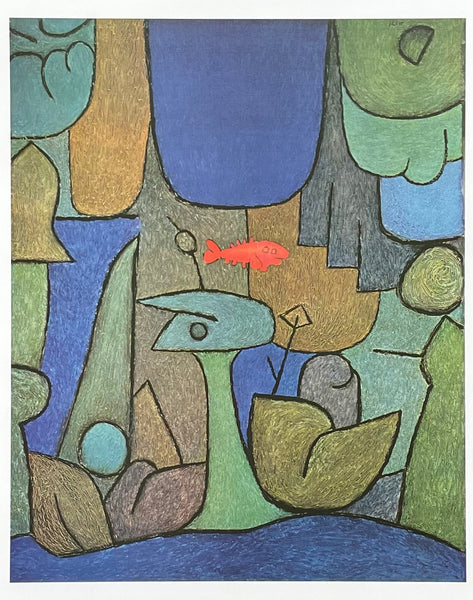 Paul Klee exhibition poster - Underwater garden - museum artist - art print - excellent