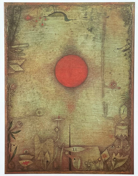 Paul Klee exhibition poster - Ad Marginem - red sun  - museum artist - art print - excellent