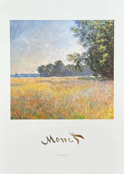 Claude Monet exhibition poster - Oat Fields - Giverny - impressionist - romantic - museum artist - art print