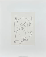 Paul Klee exhibition poster - Schellen-Engel - Angel - museum artist - art print - excellent - silkscreen paper - 1992