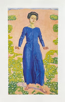 Ferdinand Hodler exhibition poster - Transfiguration - lady in blue dress - female portrait - museum artist - art print - Swiss artist