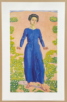 Ferdinand Hodler exhibition poster - Transfiguration - lady in blue dress - female portrait - museum artist - art print - Swiss artist