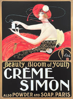 Creme Simon exhibition poster - cosmetics - beauty - powder - soap - Paris - French advertisement - art print - reproduction