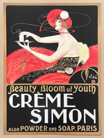 Creme Simon exhibition poster - cosmetics - beauty - powder - soap - Paris - French advertisement - art print - reproduction