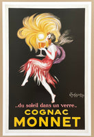 Cognac Monnet exhibition poster - wine - cheers - drinks - decorative art print - restaurant - bar - reproduction - Leonetto Cappiello