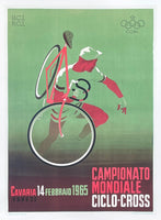 Cyclocross exhibition poster - World Championship 1965 - cycling race - decorative art print - green - offset litho - reproduction