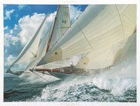 Guilaume Plisson exhibition poster - Sailing yacht - Nioulargue - vessel - ocean - sea - regatta - art print - photography - offset litho