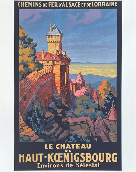 Chemins de Fer D'Alsace et de Lorraine - Le Chateau Haut-Koenigsbourg - exhibition poster - France - French Tourism - decorative art print