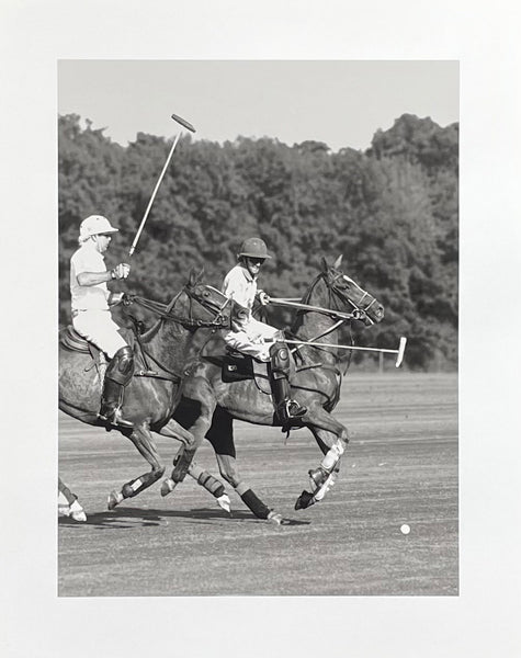 Polo in the Park - exhibition poster - horses - game - sports - match - black white photography - art print