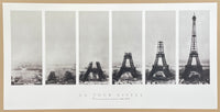 Construction of the Eiffel Tower - exhibition poster - architecture - Paris - France - decorative art - black white photography - art print