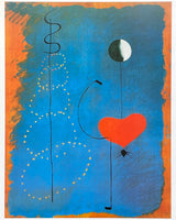 Joan Miro exhibition poster - Ballerina II - museum artist - art print - surrealism - love - offset litho - 1999