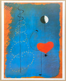 Joan Miro exhibition poster - Ballerina II - museum artist - art print - surrealism - love - offset litho - 1999