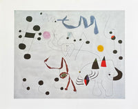 Joan Miro exhibition poster - Mujer, sonando en su evasion, 1945 - museum artist - art print - surrealism - offset litho - 1998