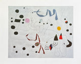 Joan Miro exhibition poster - Mujer, sonando en su evasion, 1945 - museum artist - art print - surrealism - offset litho - 1998