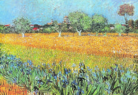 Vincent van Gogh exhibition poster - View of Arles with Irises - museum artist - art print - France - French landscape - field