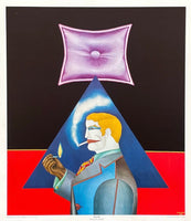 Richard Lindner exhibition poster - Pillow - museum artist  very early and collectible art print - 1970s