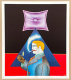 Richard Lindner exhibition poster - Pillow - museum artist  very early and collectible art print - 1970s