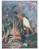Paul Gauguin exhibition poster - Pape Moe - Tahiti - museum artist - very early - art print - 1960s