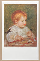 Pierre Auguste Renoir exhibition poster - Jacques Fray (baby) - museum artist - early art print - 1970s