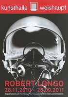 Robert Longo exhibition poster - fighter pilot helmet - museum artist - art print - American photographer