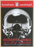 Robert Longo exhibition poster - fighter pilot helmet - museum artist - art print - American photographer