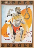 Martin Kippenberger exhibition poster - Untitled - portrait - Kunsthalle Tubingen - museum artist - art print - red