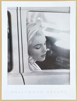 Hollywood Dreams exhibition poster - female portrait - car - day dream - romantic - decorative art print - black white photography