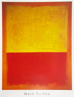 Mark Rothko exhibition poster - No 12, 1954 - yellow - red - American - museum artist - art print - 1998