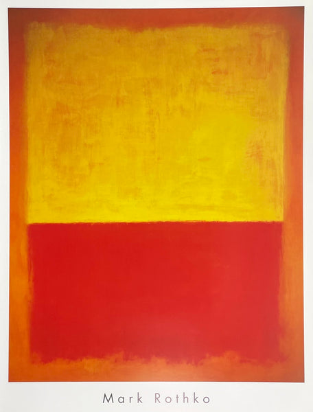Mark Rothko exhibition poster - No 12, 1954 - yellow - red - American - museum artist - art print - 1998