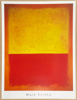 Mark Rothko exhibition poster - No 12, 1954 - yellow - red - American - museum artist - art print - 1998