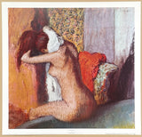 Edgar Degas exhibition poster - After the bath - Woman drying herself - art print - impressionist - naked lady - bathroom - 1975