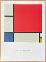 Piet Mondrian exhibition poster - Composition with red blue yellow  - museum artist - art print - 1990