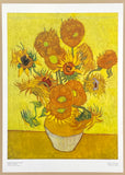 Vincent van Gogh exhibition poster - Sunflowers - museum artist - art print - offset lithograph - 1970s