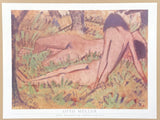 Otto Muller exhibition poster - Zwei madchen im grünen - Two nude ladies  - German expressionist - museum artist - art print - 1989