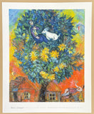 Marc Chagall exhibition poster - Autumn in the village - art print - Wadsworth Atheneum Museum of Art - flowers - love