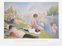 Georges Seurat exhibition poster - Une Baignade, Asnières - The National Gallery - London - museum artist - art print - impressionism