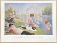 Georges Seurat exhibition poster - Une Baignade, Asnières - The National Gallery - London - museum artist - art print - impressionism